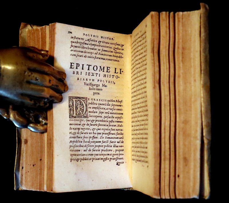 1554 Rare Latin Vellum Book - Polybius - Roman Republic's Histories - Megalopolitani Historiarum.