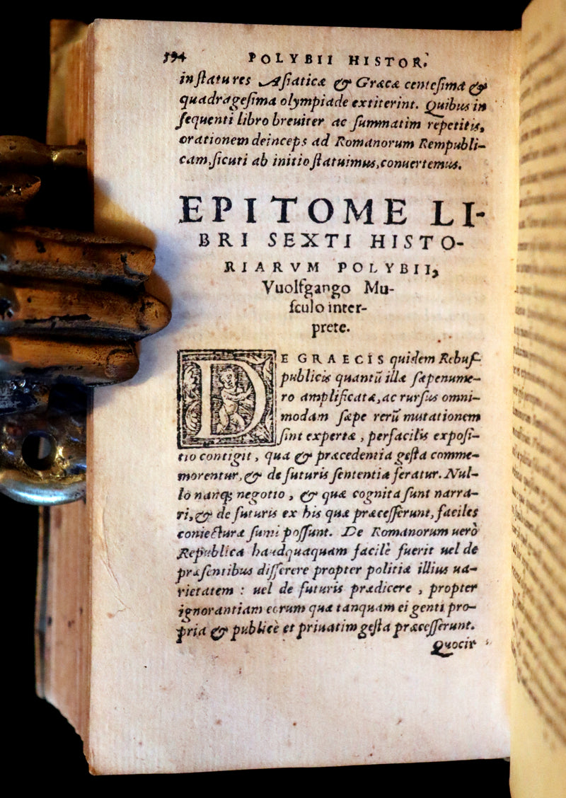 1554 Rare Latin Vellum Book - Polybius - Roman Republic's Histories - Megalopolitani Historiarum.
