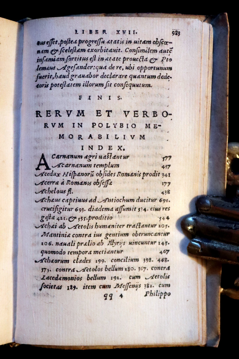 1554 Rare Latin Vellum Book - Polybius - Roman Republic's Histories - Megalopolitani Historiarum.