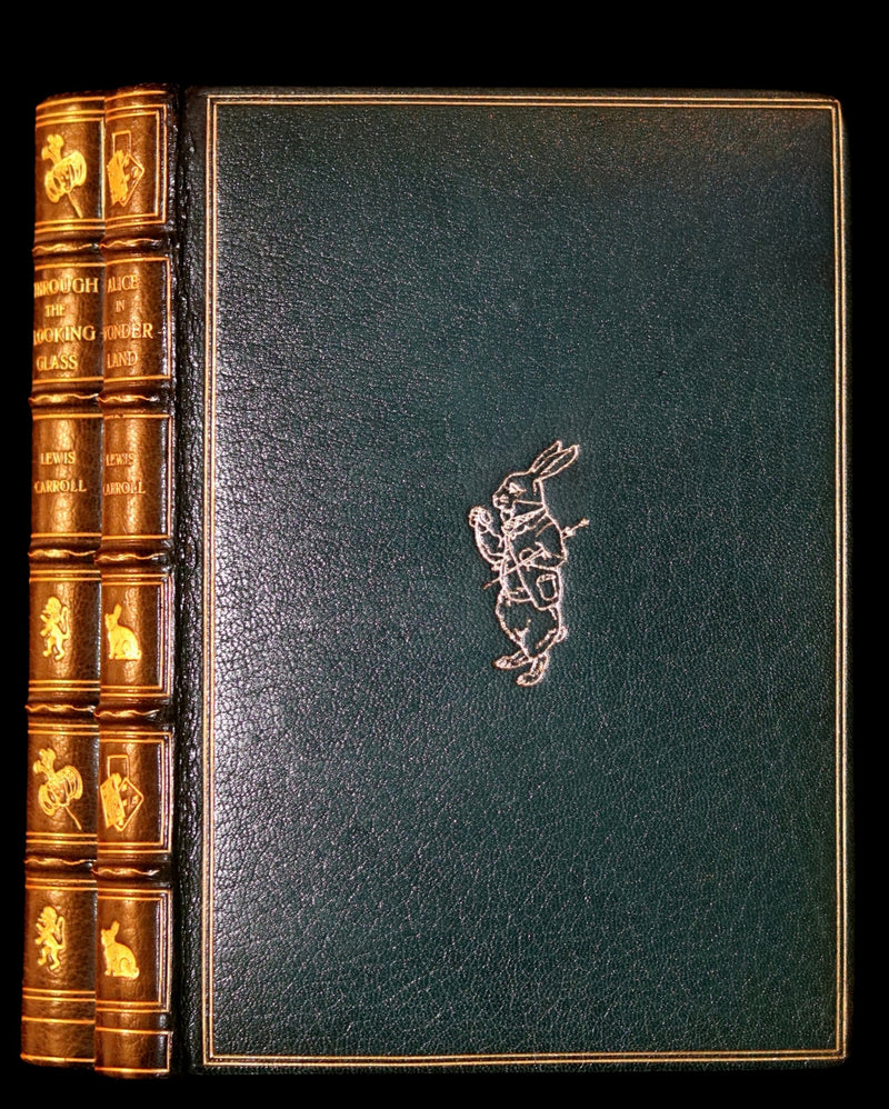1868-1872 Fine Bayntun-Riviere Binding Book set - Alice's Adventures in Wonderland (WITH) 1stED Through the Looking-Glass and What Alice Found There.