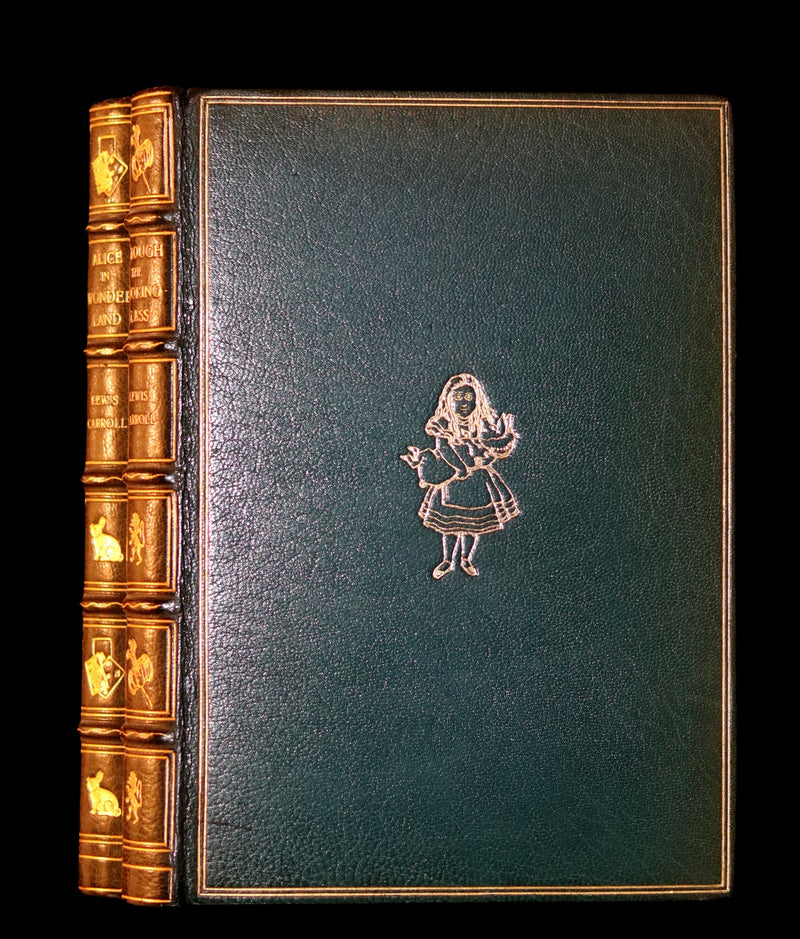 1868-1872 Fine Bayntun-Riviere Binding Book set - Alice's Adventures in Wonderland (WITH) 1stED Through the Looking-Glass and What Alice Found There.