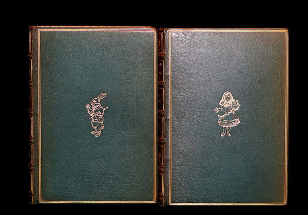 1868-1872 Fine Bayntun-Riviere Binding Book set - Alice's Adventures in Wonderland (WITH) 1stED Through the Looking-Glass and What Alice Found There.