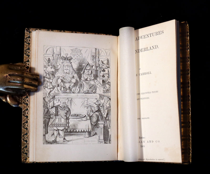 1868-1872 Fine Bayntun-Riviere Binding Book set - Alice's Adventures in Wonderland (WITH) 1stED Through the Looking-Glass and What Alice Found There.