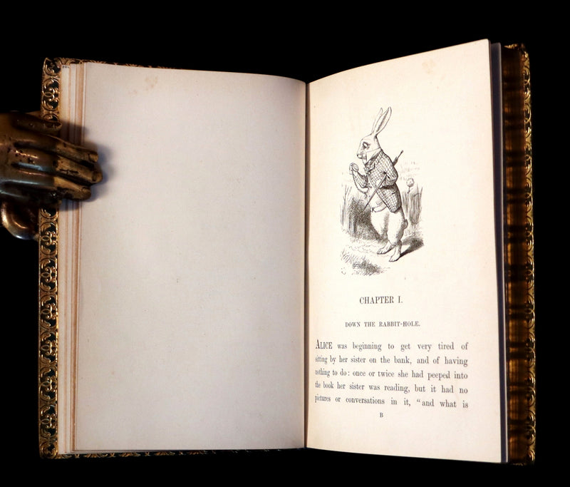 1868-1872 Fine Bayntun-Riviere Binding Book set - Alice's Adventures in Wonderland (WITH) 1stED Through the Looking-Glass and What Alice Found There.