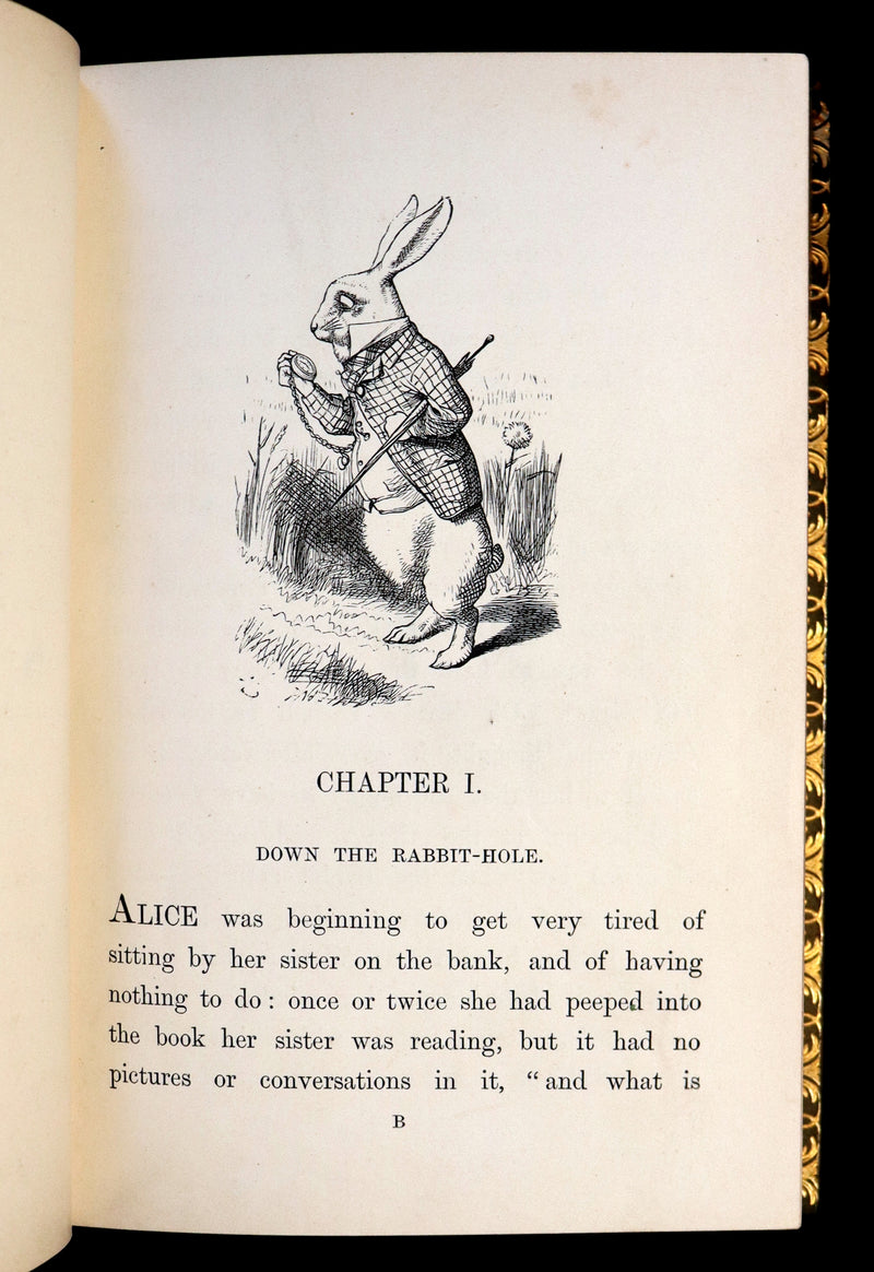 1868-1872 Fine Bayntun-Riviere Binding Book set - Alice's Adventures in Wonderland (WITH) 1stED Through the Looking-Glass and What Alice Found There.