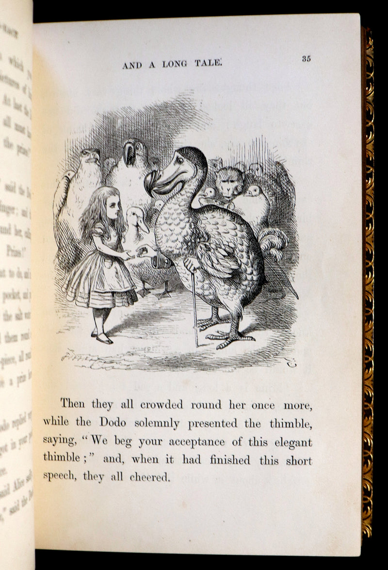 1868-1872 Fine Bayntun-Riviere Binding Book set - Alice's Adventures in Wonderland (WITH) 1stED Through the Looking-Glass and What Alice Found There.