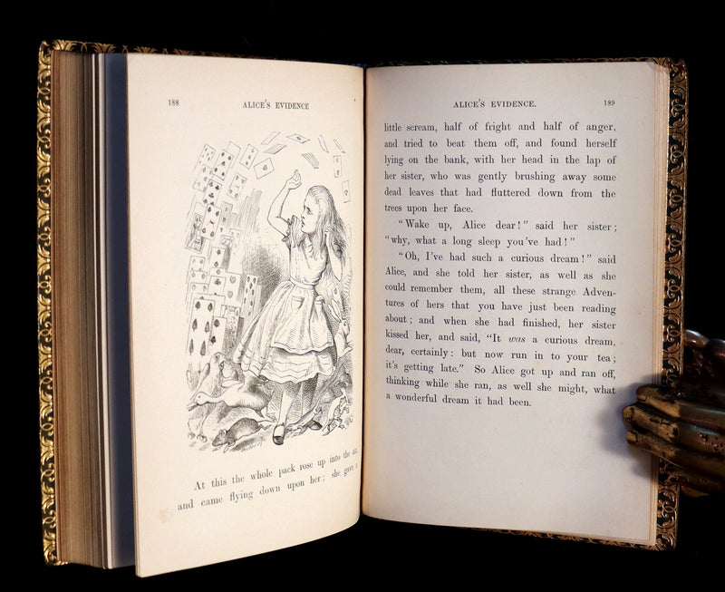 1868-1872 Fine Bayntun-Riviere Binding Book set - Alice's Adventures in Wonderland (WITH) 1stED Through the Looking-Glass and What Alice Found There.
