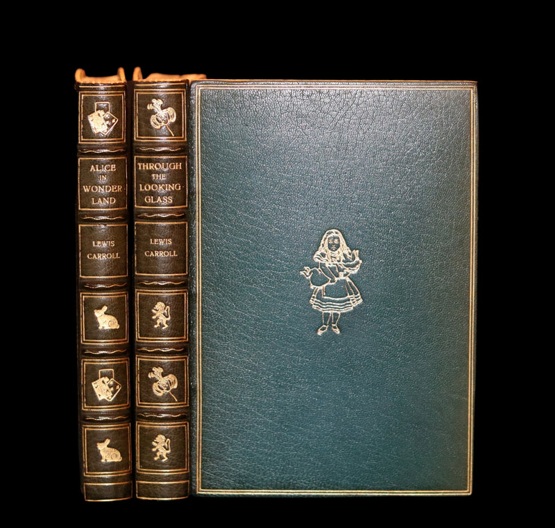 1868-1872 Fine Bayntun-Riviere Binding Book set - Alice's Adventures in Wonderland (WITH) 1stED Through the Looking-Glass and What Alice Found There.