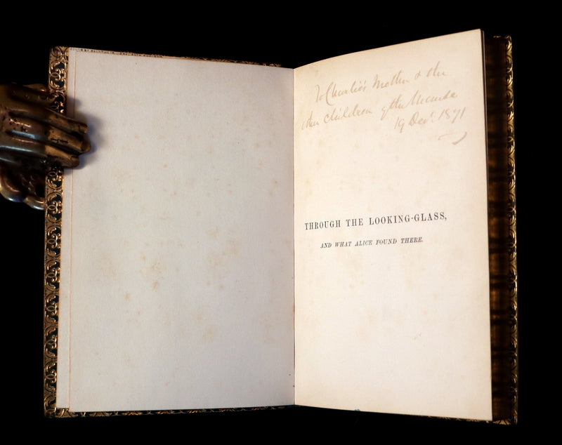 1868-1872 Fine Bayntun-Riviere Binding Book set - Alice's Adventures in Wonderland (WITH) 1stED Through the Looking-Glass and What Alice Found There.