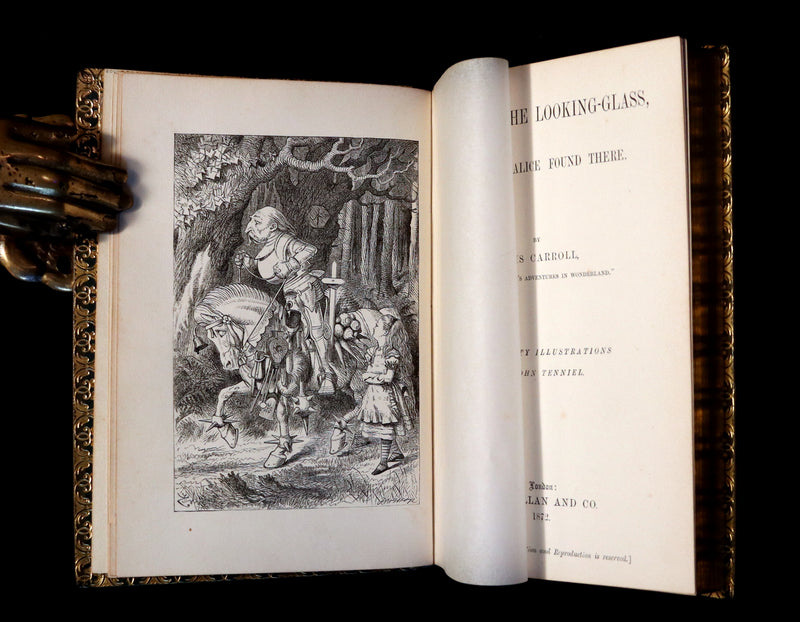 1868-1872 Fine Bayntun-Riviere Binding Book set - Alice's Adventures in Wonderland (WITH) 1stED Through the Looking-Glass and What Alice Found There.