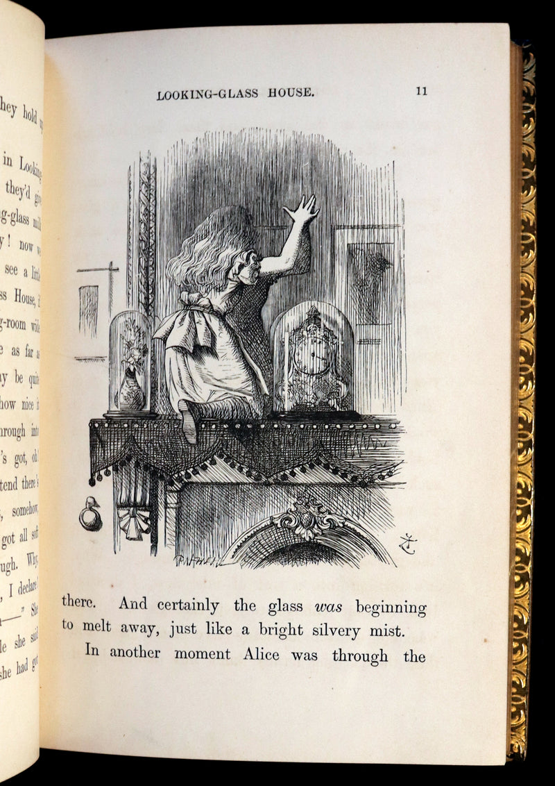 1868-1872 Fine Bayntun-Riviere Binding Book set - Alice's Adventures in Wonderland (WITH) 1stED Through the Looking-Glass and What Alice Found There.
