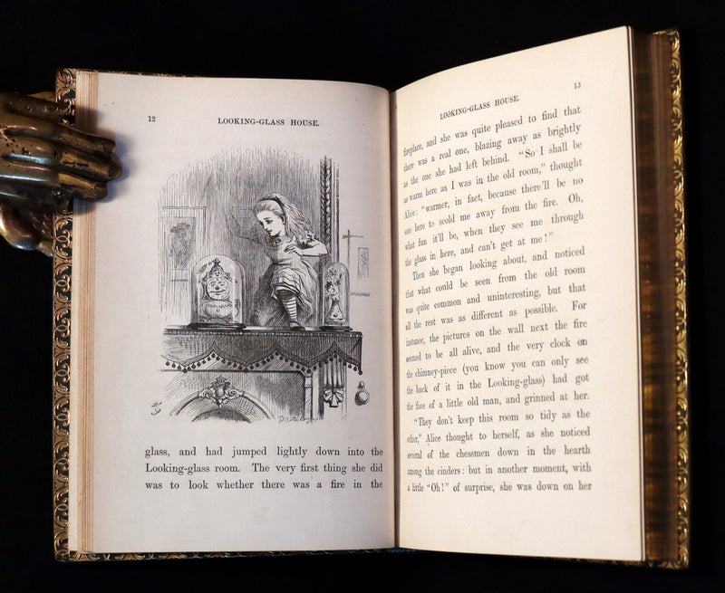 1868-1872 Fine Bayntun-Riviere Binding Book set - Alice's Adventures in Wonderland (WITH) 1stED Through the Looking-Glass and What Alice Found There.