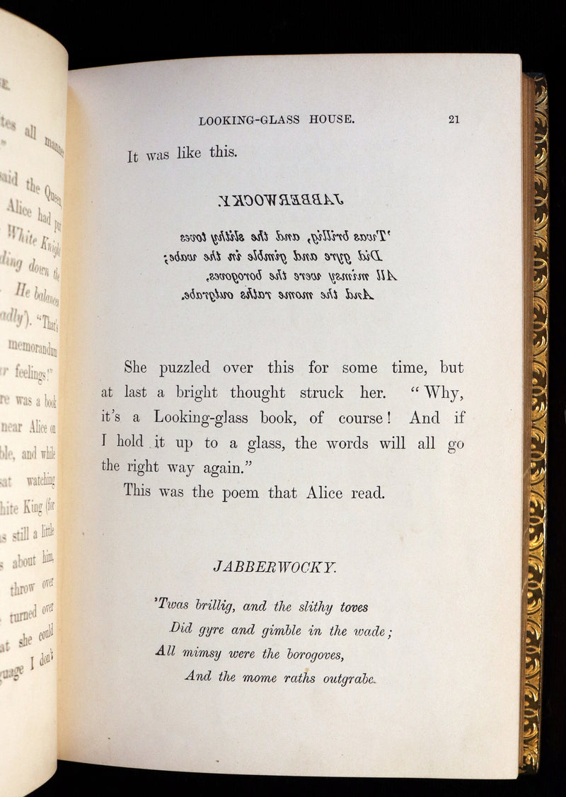 1868-1872 Fine Bayntun-Riviere Binding Book set - Alice's Adventures in Wonderland (WITH) 1stED Through the Looking-Glass and What Alice Found There.