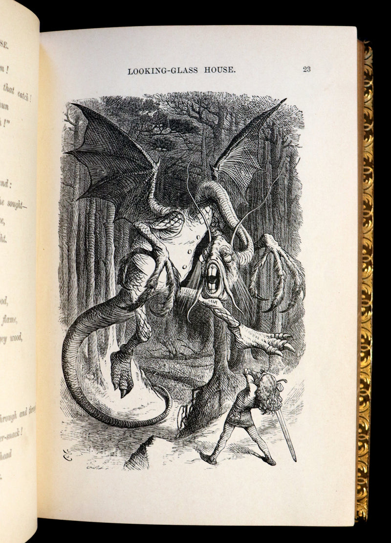 1868-1872 Fine Bayntun-Riviere Binding Book set - Alice's Adventures in Wonderland (WITH) 1stED Through the Looking-Glass and What Alice Found There.