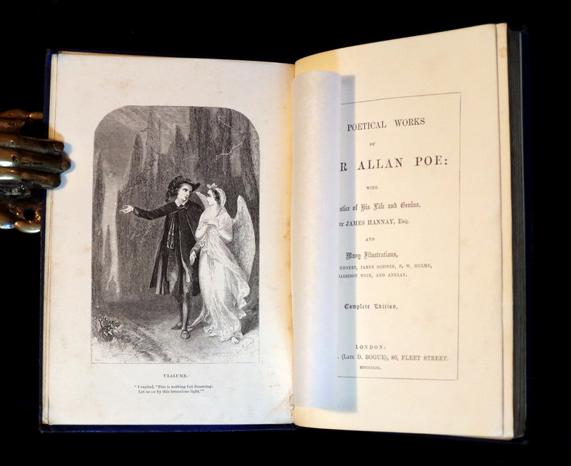 1859 Rare Illustrated Book - The Poetical Works of EDGAR ALLAN POE with A Notice of his Life.