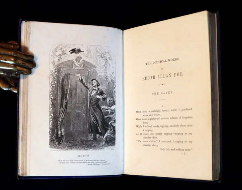 1859 Rare Illustrated Book - The Poetical Works of EDGAR ALLAN POE with A Notice of his Life.