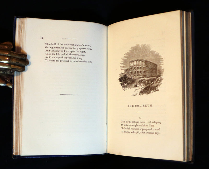 1859 Rare Illustrated Book - The Poetical Works of EDGAR ALLAN POE with A Notice of his Life.