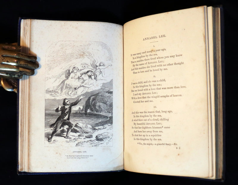 1859 Rare Illustrated Book - The Poetical Works of EDGAR ALLAN POE with A Notice of his Life.