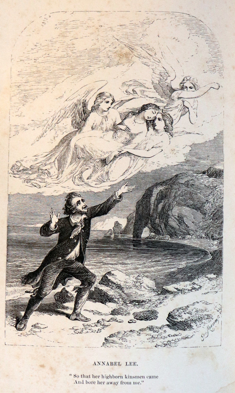 1859 Rare Illustrated Book - The Poetical Works of EDGAR ALLAN POE with A Notice of his Life.