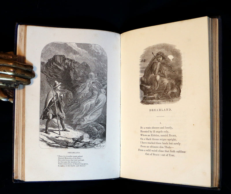 1859 Rare Illustrated Book - The Poetical Works of EDGAR ALLAN POE with A Notice of his Life.