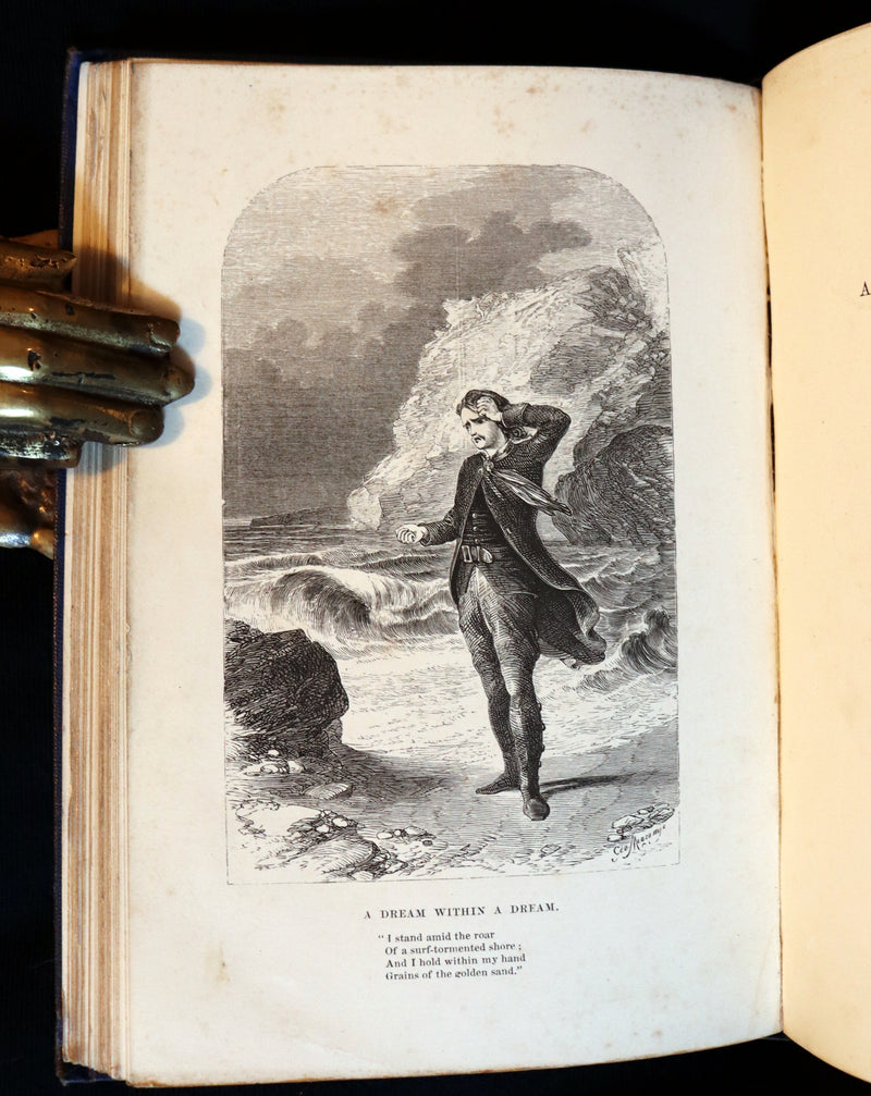 1859 Rare Illustrated Book - The Poetical Works of EDGAR ALLAN POE with A Notice of his Life.