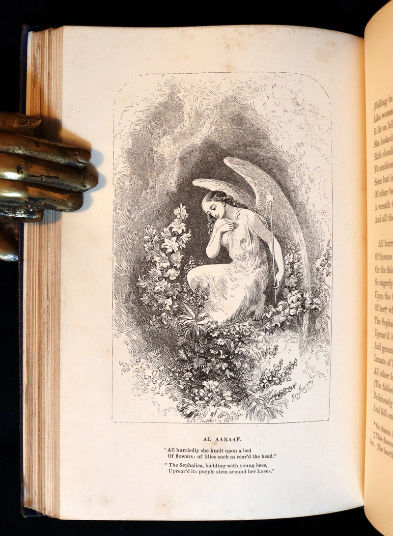 1859 Rare Illustrated Book - The Poetical Works of EDGAR ALLAN POE with A Notice of his Life.