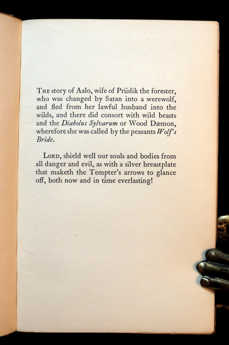 1930 Rare First Edition on Werewolves - (Sudenmorsian ) THE WOLF'S BRIDE: A TALE FROM ESTONIA by Aino Kallas.