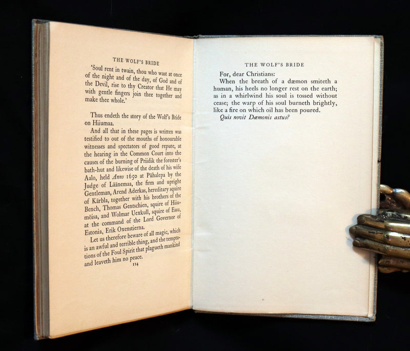 1930 Rare First Edition on Werewolves - (Sudenmorsian ) THE WOLF'S BRIDE: A TALE FROM ESTONIA by Aino Kallas.