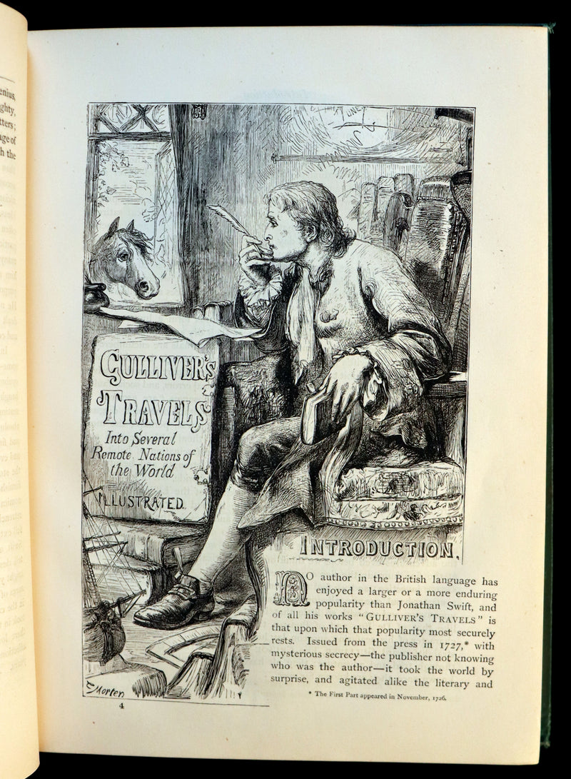 1884 Rare Victorian Book - GULLIVER's Travels Into Several Remote Nations of the World illustrated by Thomas Morten.