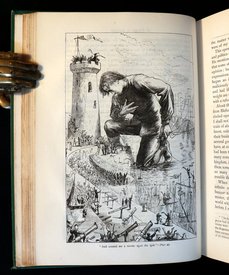 1884 Rare Victorian Book - GULLIVER's Travels Into Several Remote Nations of the World illustrated by Thomas Morten.