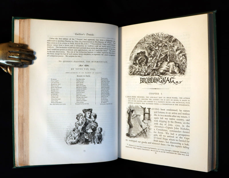 1884 Rare Victorian Book - GULLIVER's Travels Into Several Remote Nations of the World illustrated by Thomas Morten.