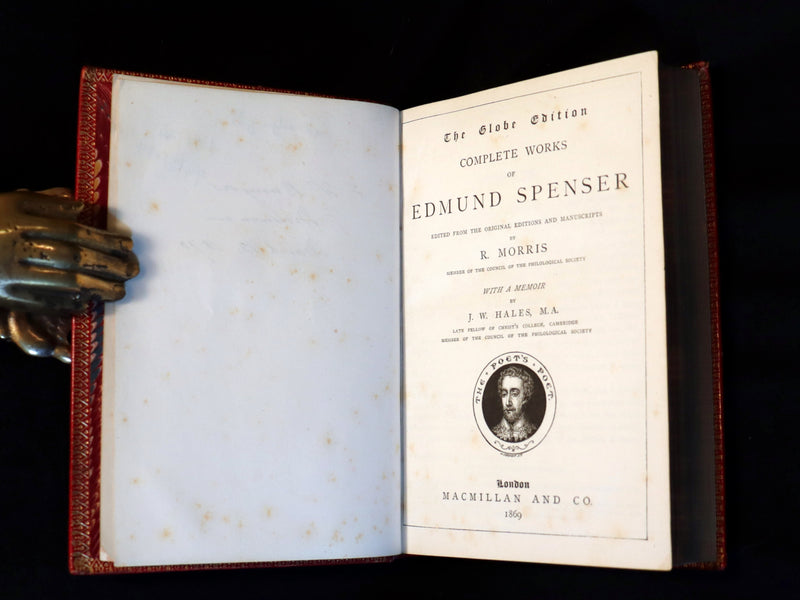 1869 Rare Book in a beautiful BINDING ~ The FAERIE QUEENE & The Complete Works of Edmund SPENSER.
