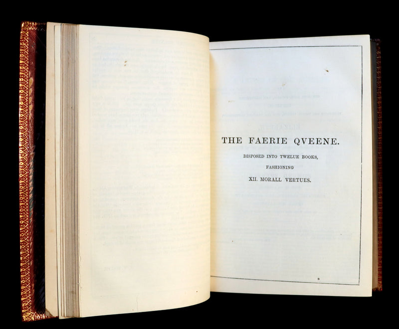 1869 Rare Book in a beautiful BINDING ~ The FAERIE QUEENE & The Complete Works of Edmund SPENSER.