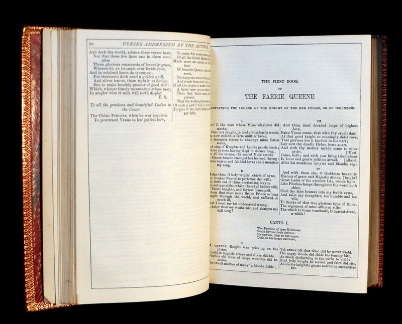 1869 Rare Book in a beautiful BINDING ~ The FAERIE QUEENE & The Complete Works of Edmund SPENSER.