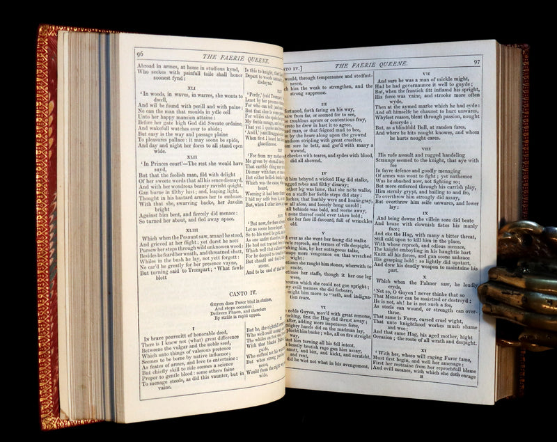 1869 Rare Book in a beautiful BINDING ~ The FAERIE QUEENE & The Complete Works of Edmund SPENSER.