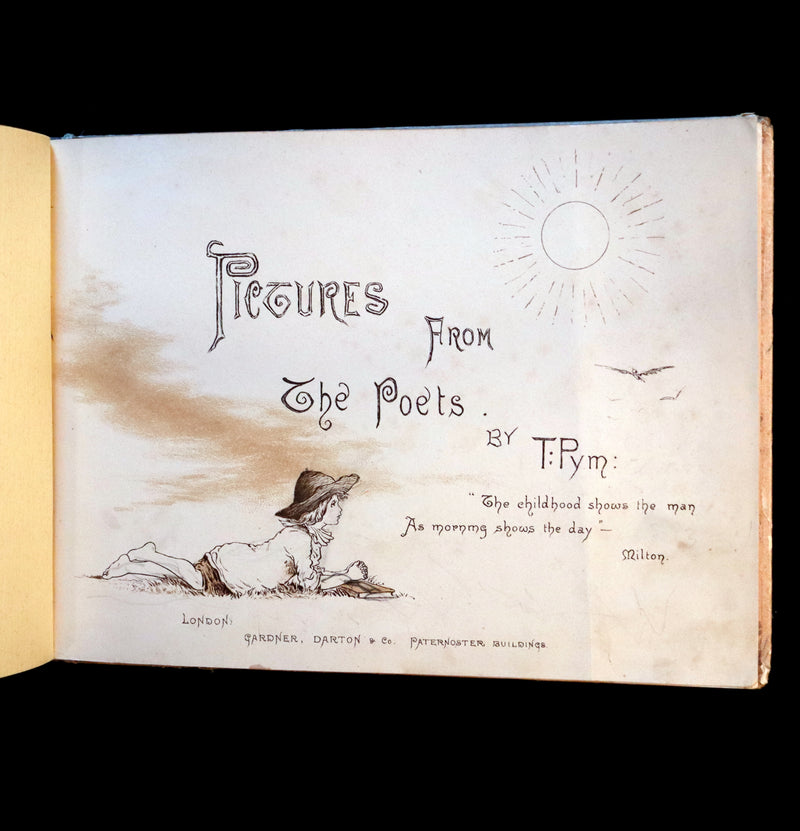 1883 Scarce Victorian Book -  Pictures from the Poets illustrated by T. Pym (Clara Creed). First Edition.