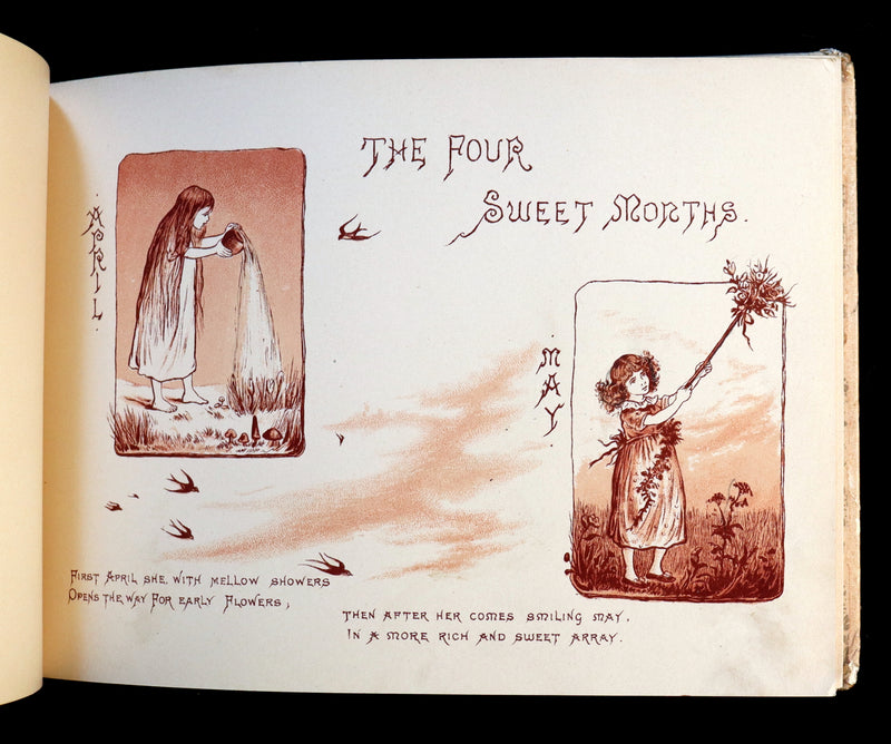 1883 Scarce Victorian Book -  Pictures from the Poets illustrated by T. Pym (Clara Creed). First Edition.