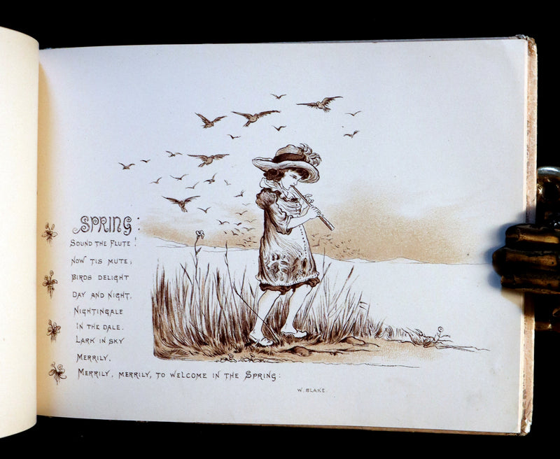 1883 Scarce Victorian Book -  Pictures from the Poets illustrated by T. Pym (Clara Creed). First Edition.