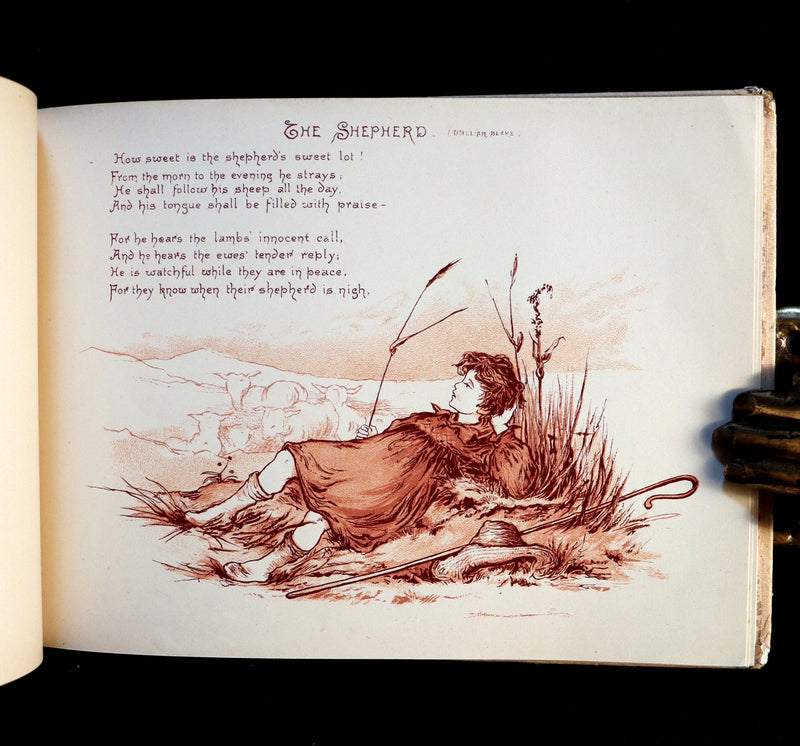 1883 Scarce Victorian Book -  Pictures from the Poets illustrated by T. Pym (Clara Creed). First Edition.