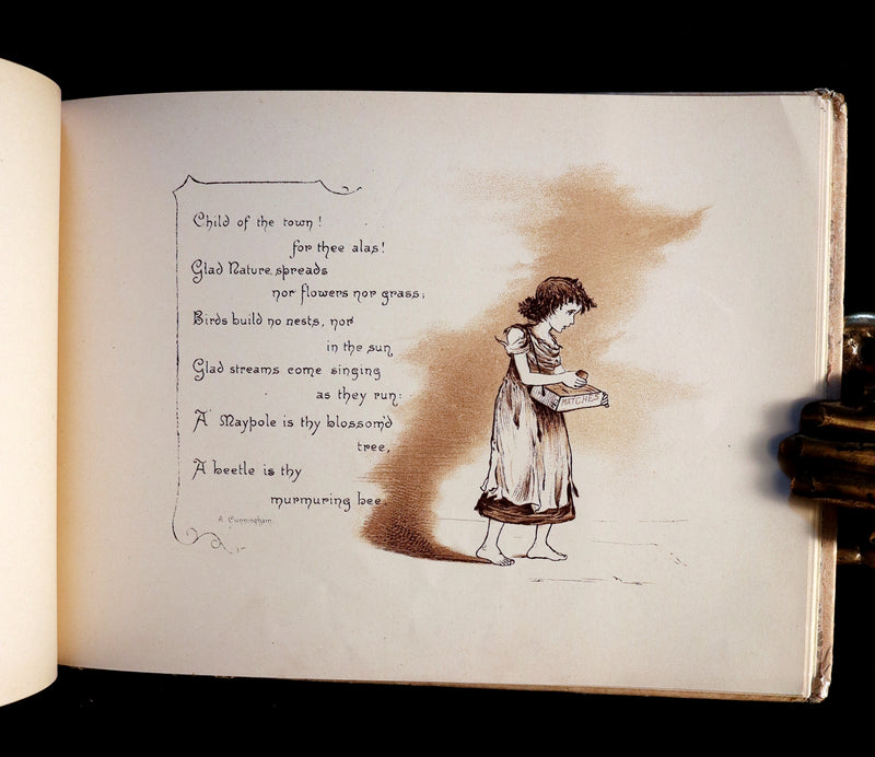 1883 Scarce Victorian Book -  Pictures from the Poets illustrated by T. Pym (Clara Creed). First Edition.