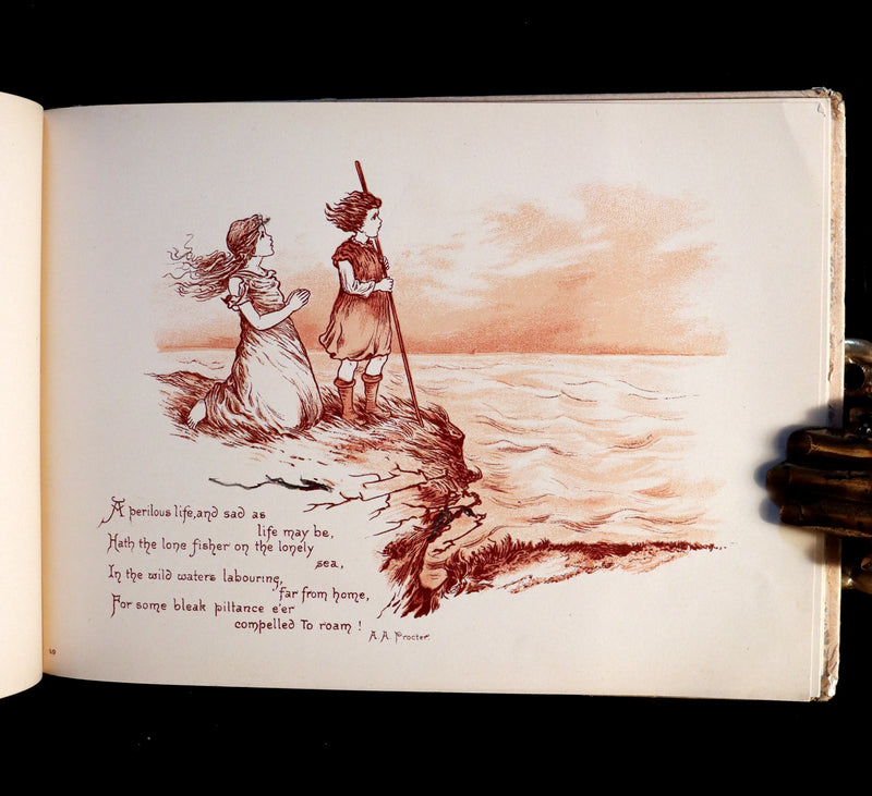 1883 Scarce Victorian Book -  Pictures from the Poets illustrated by T. Pym (Clara Creed). First Edition.