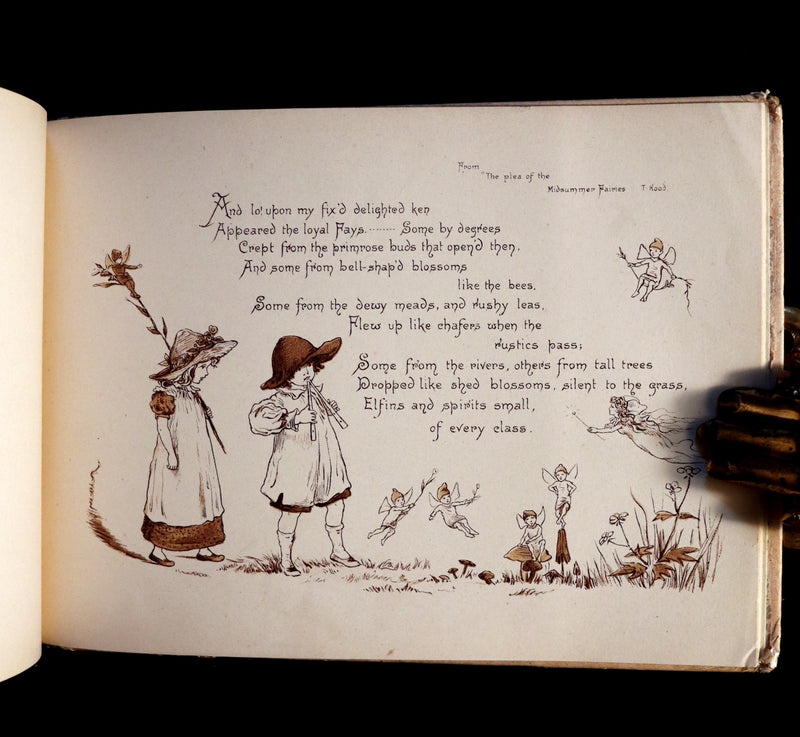 1883 Scarce Victorian Book -  Pictures from the Poets illustrated by T. Pym (Clara Creed). First Edition.