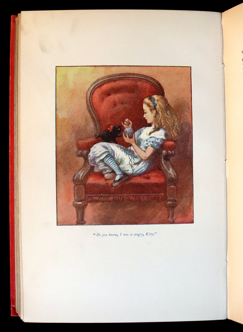 1911 Scarce First COLOR illustrated Edition - Alice's Adventures in Wonderland & Through the Looking-Glass.