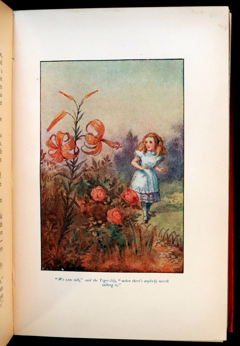 1911 Scarce First COLOR illustrated Edition - Alice's Adventures in Wonderland & Through the Looking-Glass.