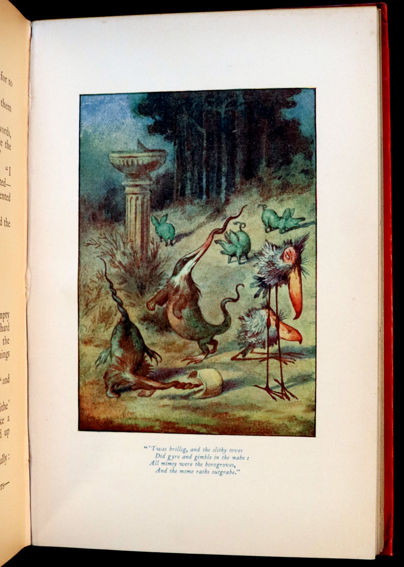 1911 Scarce First COLOR illustrated Edition - Alice's Adventures in Wonderland & Through the Looking-Glass.