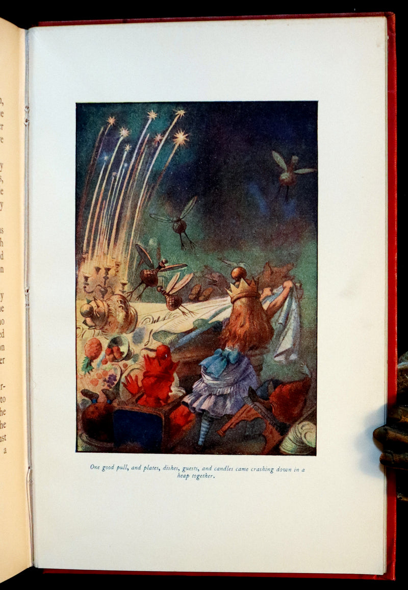 1911 Scarce First COLOR illustrated Edition - Alice's Adventures in Wonderland & Through the Looking-Glass.