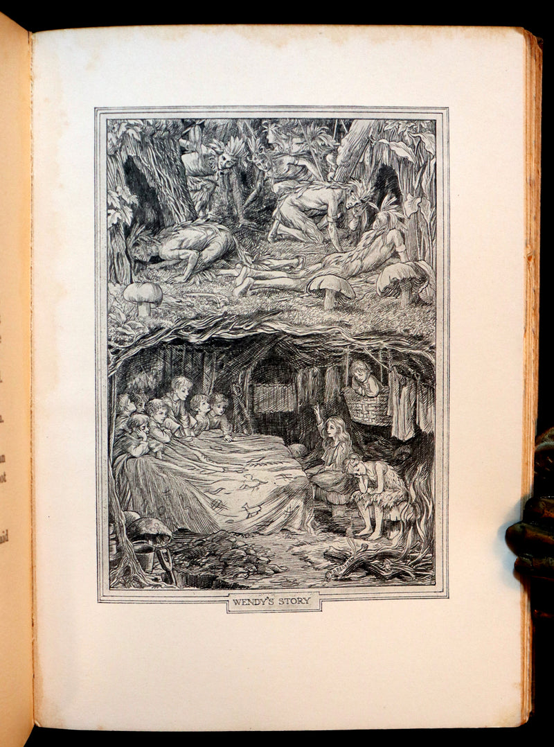 1911 Rare PETER PAN First Edition - PETER and WENDY by James Matthew Barrie illustrated by F.D. Bedford.