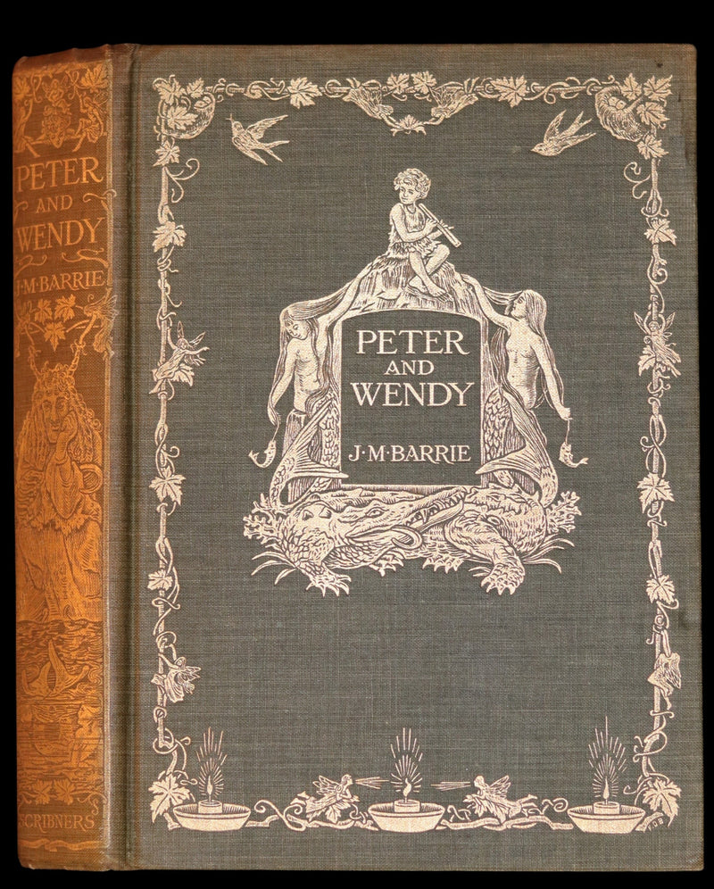 1911 Rare PETER PAN First Edition - PETER and WENDY by James Matthew Barrie illustrated by F.D. Bedford.