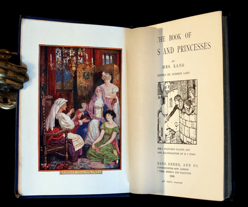 1908 Rare First Edition - THE BOOK OF PRINCES & PRINCESSES by Mrs. Lang & Andrew Lang.