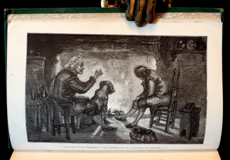 1890 Rare Book - THE LIFE & ADVENTURES OF ROBINSON CRUSOE Illustrated by E. Griset.